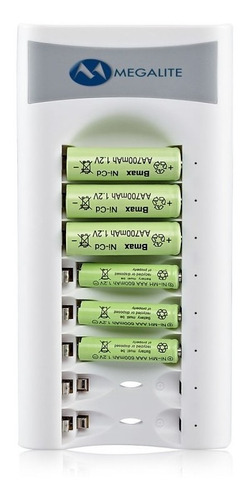 Imagen 2 de 4 de Cargador Inteligente Para 8 Pilas Aa-aaa P808-u Usb Megalite