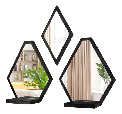 J Cube Design Juego 3 Espejo Decorativo Pared Estante