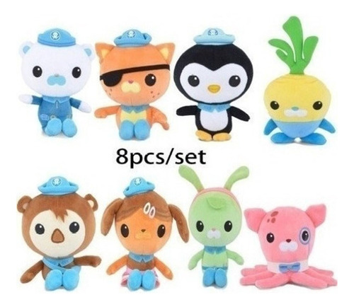 8 Piezas De Peluche Octonauts Octo Crew De 19 Cm