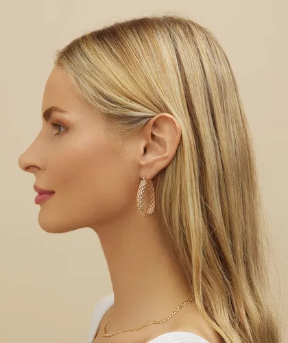 Barzel - Aretes De Filigrana De Oro Para Mujer, Chapados En.