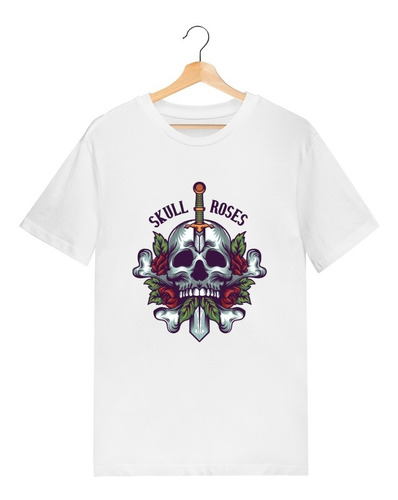 Playera Unisex Sublimada Calavera/cráneo Rosas