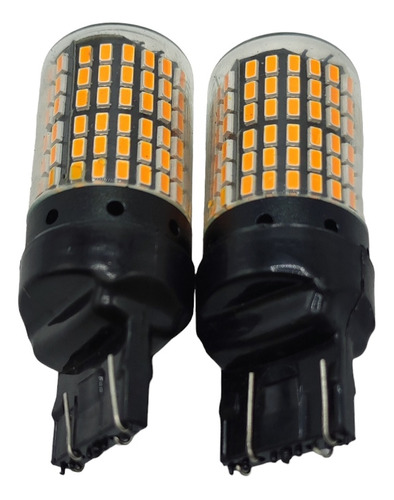 Bombillos Led Alto Brillo 7443 Doble Contacto Amarillo Carro