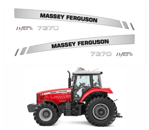 Kit Adesivos Para Massey Ferguson Trator 7370 17314 Cor PRATA