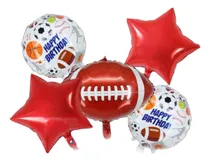 Comprar Set De 5 Globos Balon Futbol Americano Deportes Papa Sport 