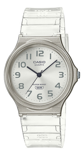 Pulseira de relógio feminina Casio MQ-24s-7Bdf Core Cor: branco, moldura, cor de fundo branca, cor de fundo branca