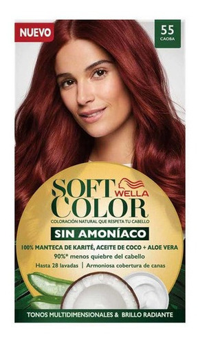 Kit Tinte Wella Professionals  Soft color Tinte de cabello tono 55 caoba para cabello