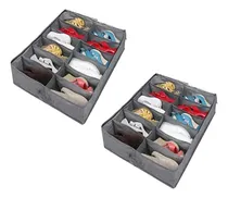 Comprar Pack Por Dos Organizador De Zapatos Bajo Cama 12 Espacios 