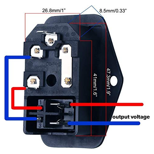 Módulo De Entrada Enchufe Fusible De 5a Interruptor Ma...