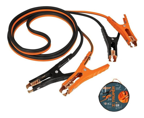 Cables Pasa Corriente Calibre 8 Awg, 3 Metros Largo - Truper