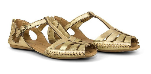 Sandalias Femininas Moleca  Em Couro Legitimo Confortavel