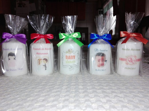 Velas Personalizadas Recuerdo Matrimonio, Bautizo, Etc.