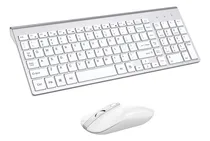 Comprar Kit Mouse Y Teclado Inalambrico De Pc 2.4g | Blanco\u002Fplate