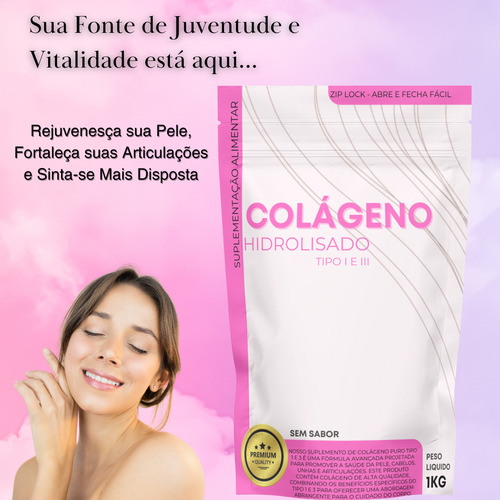 Kit 3 Colágeno Hidrolisado -premium- Solúvel- Sem Sabor