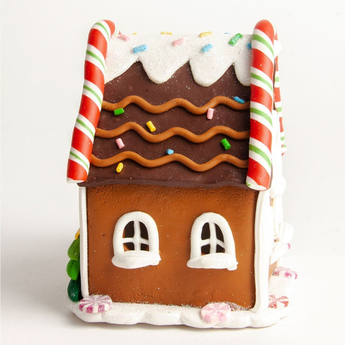 Imagen 5 de 5 de Adornos Navideños Running Casa De Jengibre Santa Y Pino