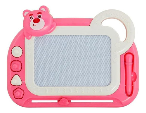 Brinquedo Lousa Mágica Urso Rosa Com Caneta 30cm Dm Toys