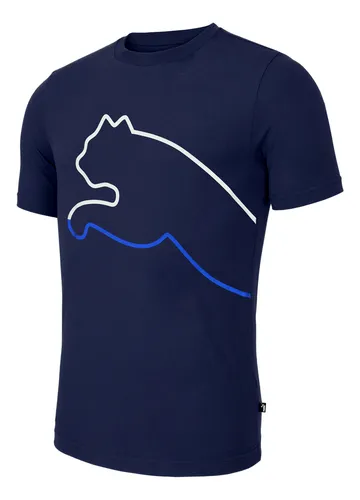 Playera Puma Casual Graphics Big Cat Hombre Azul By Mart Cuotas