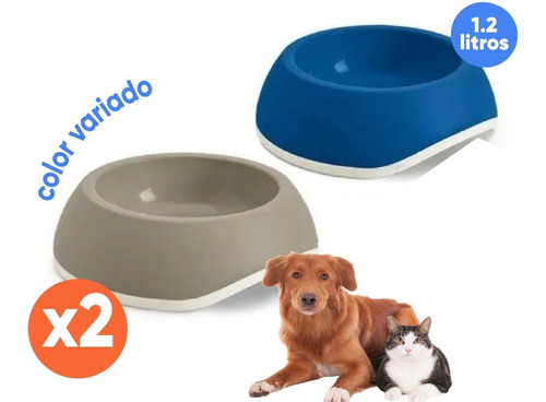 Comedero Bebedero Gatos Perros Savic 1.2 Litros Delice 3 Color Azul-Beige