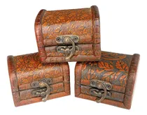 Comprar 3 Cofres De Madera Decorados Florales Venecia Ultimos