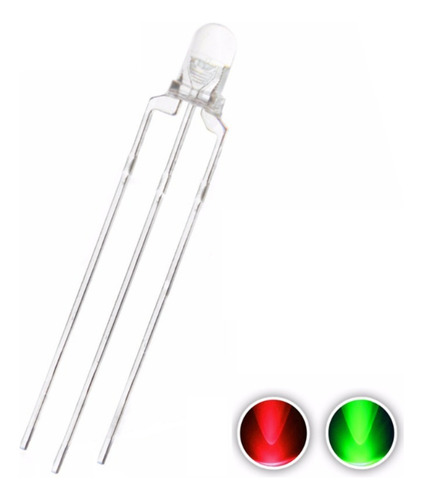 25x Leds Alto Brilho 3mm Rg Verde E Vermelho Cátodo Comum