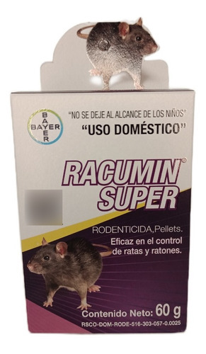 Racumin Pellets 60g Bayer Para El Control Eficaz De Ratas