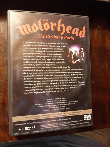 Imagem 2 de 2 de Dvd Motorhead - The Birthday Party - Live ´85