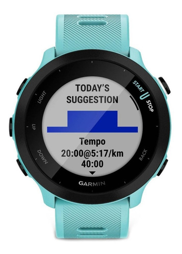 Imagem 1 de 3 de Smartwatch Garmin Forerunner 55 1.04" caixa 42mm aqua, pulseira aqua de silicone