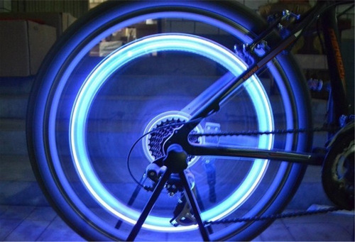 2 Luces Led Neon Tapa Valvulas Carro Moto Bici