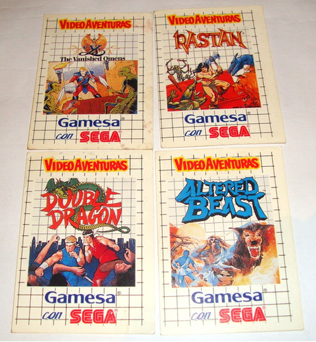 Lote 4 Tarjetas 1992 Videoaventuras Sega Gamesa (mr2023)