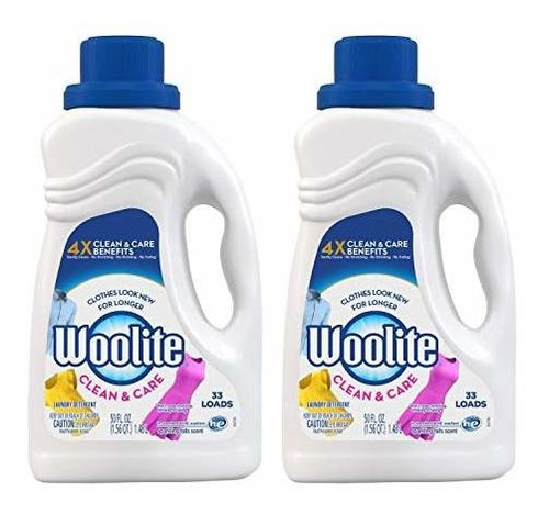 Woolite Clean & Care Líquido Detergente De Lavandería, 2x33 