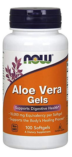 Now Geles De Aloe Vera, 10000 Mg, 100 Cápsulas Blandas (paqu