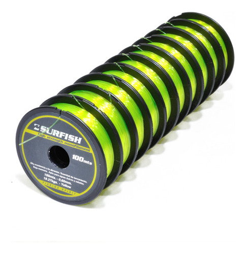 Tanza Surfish 0.40mm 100m Para Pesca Baja Memoria 9kg