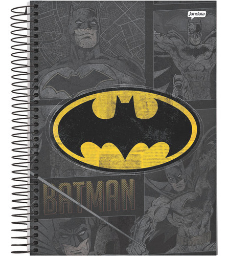 Caderno Espiral Capa Dura Batman 160 Folhas 10 Materias