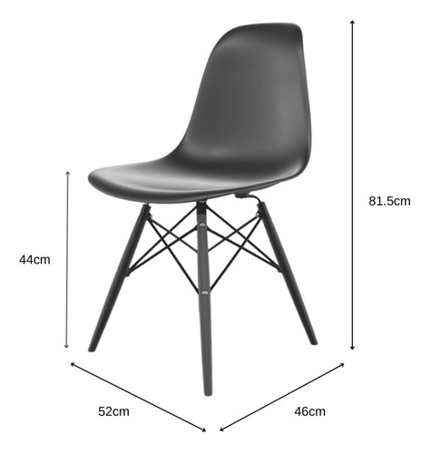 Conjunto Com 2 Cadeiras Para Sala De Jantar Eames Pp Dsw Inj