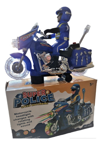 Moto Policia Con Luz , Sonodo Y Super Agente A Pilas