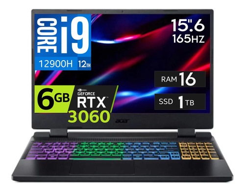 Acer Nitro 5 Core I9 12900h 16gb 1tb Ssd Rtx3060 15.6' 165hz