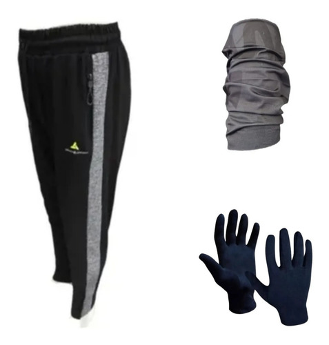 Combo!pantalon Chupin Color+cuello Salomon+guantes Termicos