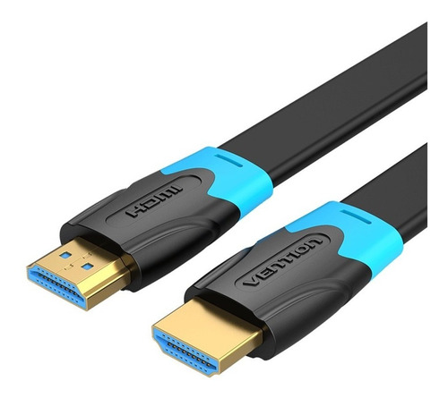 Cable Vention Hdmi 2.0 Certificado Ultra HD 4k 60hz 2 metros Plano Blindado - Doble filtro 18 Gbps HDR HDCP ARC - PC GAMER - AAKBH