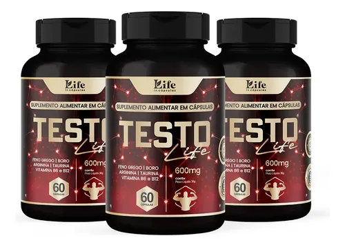 Testolife 180 Cáps Aumenta, Engrossa & Mais Força & Potência Sem Sabor