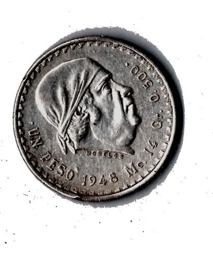 Moneda Un Peso Antigua 1947 Plata 0.500 Una  Pieza