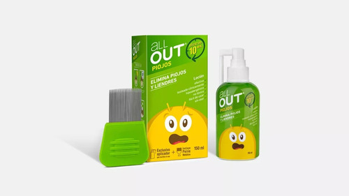 All Out Loción Piojos Y Liendres, 150 Ml + Cepillo Metálico