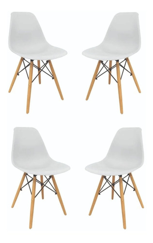 Silla Eames Blanca Combo Cuatro Unidades