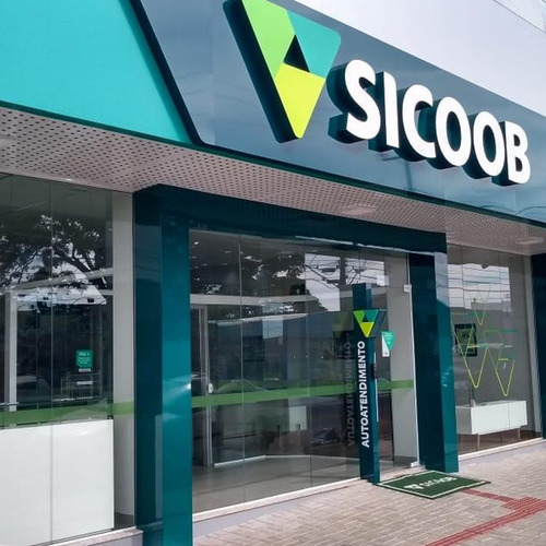 Chapa Placa De Acm Para Fachada Banco Sicoob Cooperativa