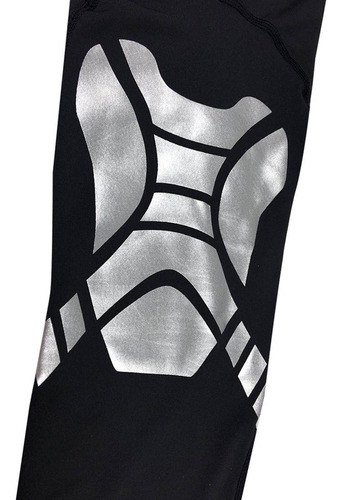 [ Protector De Lesiones De Rodillas De Negro Y Plateado Xl