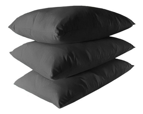 Kit 3 Almofadas Encosto Para Sofá 80x60cm Cinza