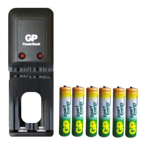 Imagen 1 de 1 de Cargador Gp + Batería Pilas Aaa Recargables Gp X3 Pares