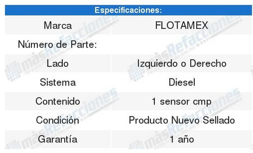 Sensor Arbol Cmp Nissan Np300 Pick Up 2.5l 08-12