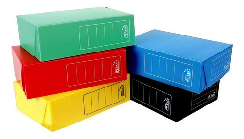 Caja Archivo Plastica Oficio Plana 36x25x12 Cm Colores X 25 Color Negro