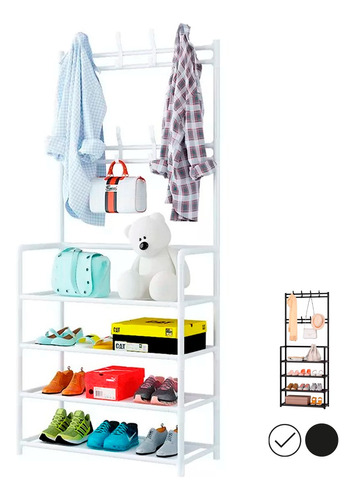 Zapatera Perchero Multi Organizador 4 Niveles Montable Rack