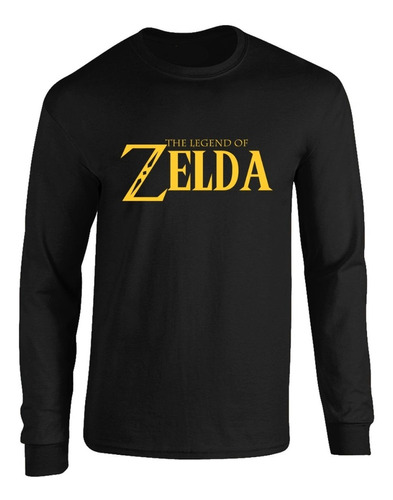 Camibuso The Legend Of Zelda Negro Camiseta Manga Larga