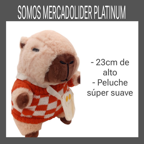Peluche Capibara Carpincho 23cm Beige Y Verde Sin Morral